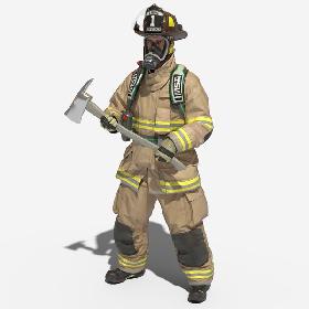 3D Fireman EXTREME model